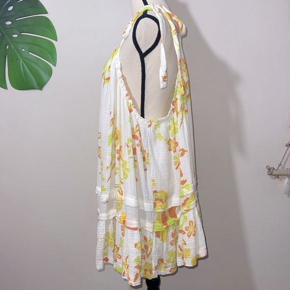 Free People Fleur Printed Tunic Mini Dress in Retro Combo Sz. Small - Picture 9 of 13